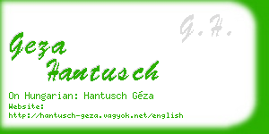 geza hantusch business card